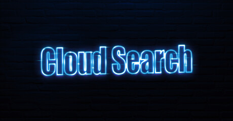  cloud search text neon sign