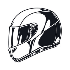 Racing helmet monochrome vintage sticker