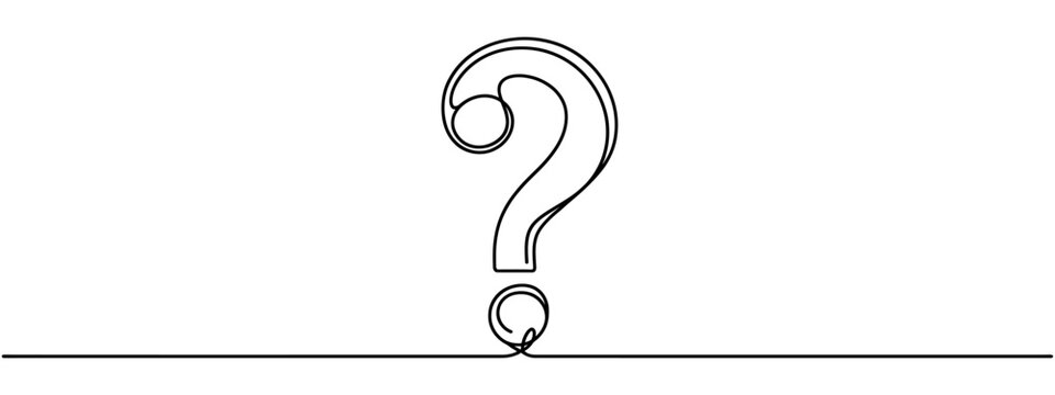 recommend clip art: Question Mark continuous line one line drawing isolated vector illustration