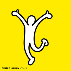 シンプルな人間のアイコンシリーズ, 飛び跳ねて万歳する人