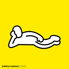 シンプルな人間のアイコンシリーズ, 寝そべる人