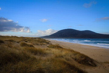 Scarista beach by sunny noon, Harris Isle, Hebrides, Scotland