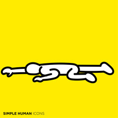 シンプルな人間のアイコンシリーズ, 横たわる人