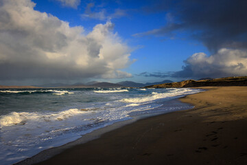 Scarista beach by sunny noon, Harris Isle, Hebrides, Scotland