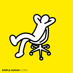 シンプルな人間のアイコンシリーズ, 椅子でリラックスしている人