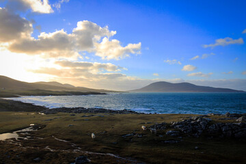 Coastal view near Borve and Scarista villages, Isle of Harris, Hebrides, Scotland