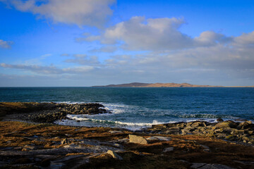 Fototapeta na wymiar Coastal view near Borve and Scarista villages, Isle of Harris, Hebrides, Scotland