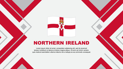 Northern Ireland Flag Abstract Background Design Template. Northern Ireland Independence Day Banner Wallpaper Vector Illustration. Northern Ireland Illustration - obrazy, fototapety, plakaty