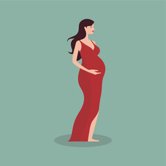 vector flat pregnant woman (2...
