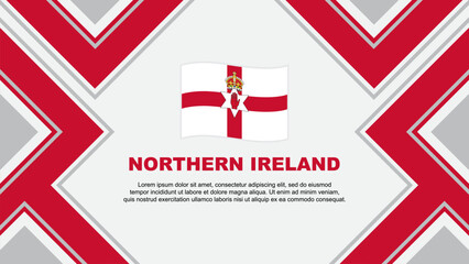 Northern Ireland Flag Abstract Background Design Template. Northern Ireland Independence Day Banner Wallpaper Vector Illustration. Northern Ireland Vector - obrazy, fototapety, plakaty