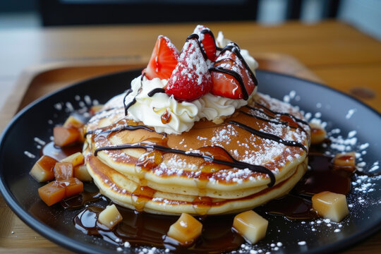 Gourmet Pancake Breakfast: Ubi Jalar with Luxurious Toppings