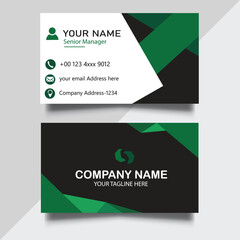 Modern black and green business card design template