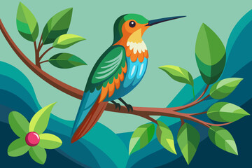hummingbird-bird-is-sitting-on-a-tree-branch