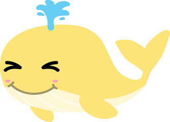 cute whale cartoon, sea animal