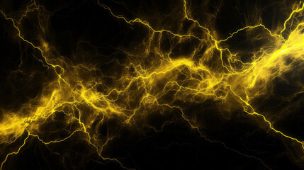 Fototapeta premium Electricity lightning in the sky exhibits a neon glow, with an extruded design in yellow and black.