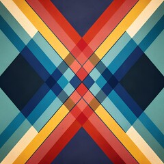 minimalist geometric pattern background with intersecting lines and vibrant contrasting colors