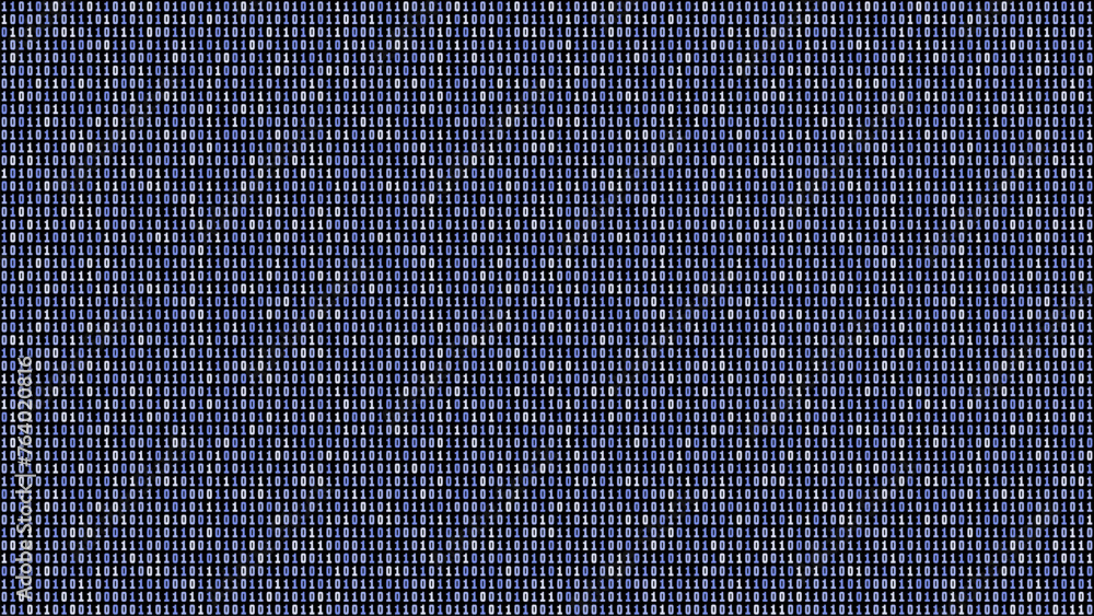Poster blue binary code seamless pattern