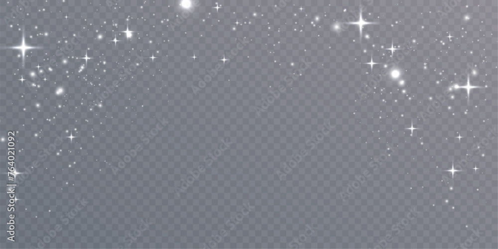 Poster Abstract bokeh lights isolated on transparent background for Christmas and New Year illustrations. Vector	
