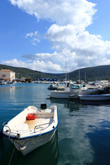 Fototapeta na wymiar boats in the port of Cres, island Cres, Croatia
