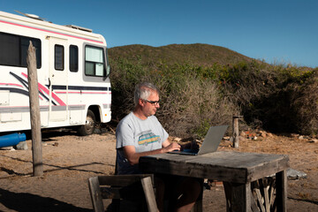 Remote work from the mexican desert - 764021235