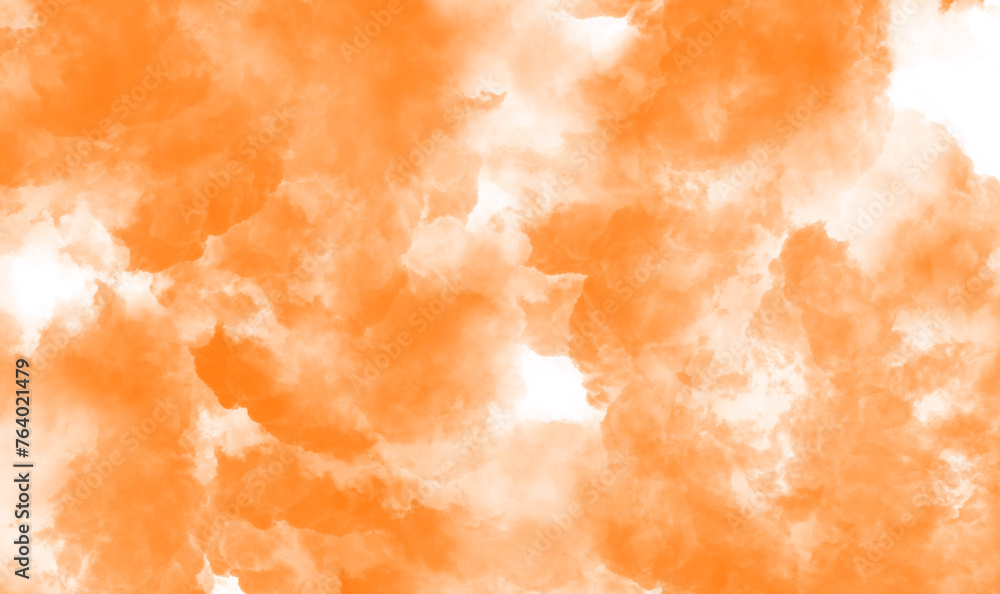 Wall mural Orange smoke texture on white  background