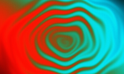 Fototapeta premium Abstract background gradient color wave ripples. Green orange circular wave grainy texture background.