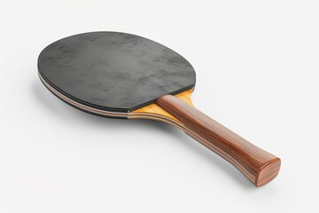 3D render of table tennis racket isolated on white background, detailed rubber texture, ergonomic handle, accurate shadow, high-resolution, precise sports equipment depictionhigh resolution DSLR
