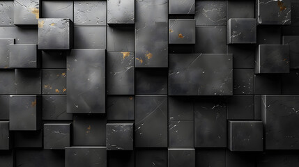 This is an image of richly textured black tiles with sporadic gold leaf details, evoking a luxury feel