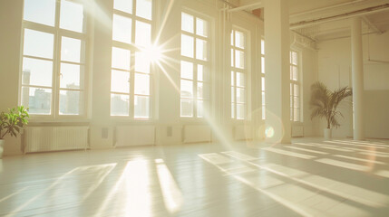 Obraz premium Clean sun flooded loft apartment