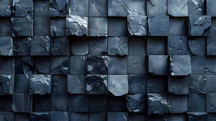 An image displaying a series of 3D cubes with a highly textured blue surface, layered intricately