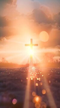 good friday cross background with sun flare 4K Video