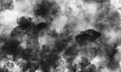 Black smoke texture on white  background