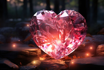 pink crystal heart