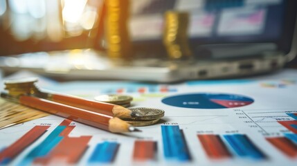 financial, finance, investment, chart, graph, invest, interface, indicator, rising, stock. drawing line to calculation indicator chart and graph is tools of investment.