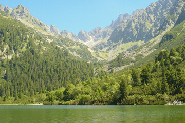 Popradske pleso lake in the Tatra mountains, Slovakia