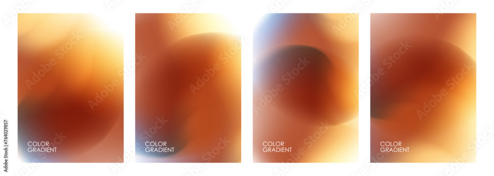 Aufkleber set of brown blurred backgrounds. color gradients. defocused color templates for creative graphic de