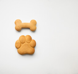 Bone and paw shaped gingerbread cookies