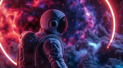 wallpaper of an astronaut with a suit in space