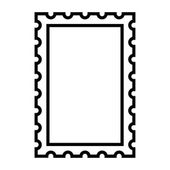 black vector post stamp icon on white background