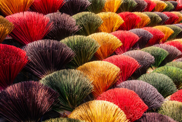 Incense drying in the Quang Phu Cau incense village, Hanoi, Vietnam