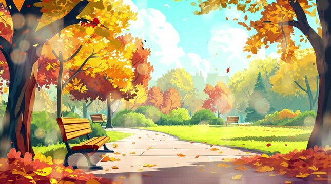 Autumn Tapestry: Vibrant Landscape in Fall
  Seamless looping 4k time-lapse virtual video animation background. Generated AI