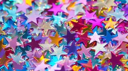 A closeup of a star-shaped glitter texture