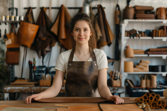 Artisan in a leather workshop