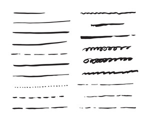 Collection of brush stroke for black ink paint, grunge backdrop
