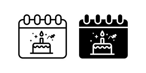 Calendar icon. Birthday sign. for mobile concept and web design. vector illustration