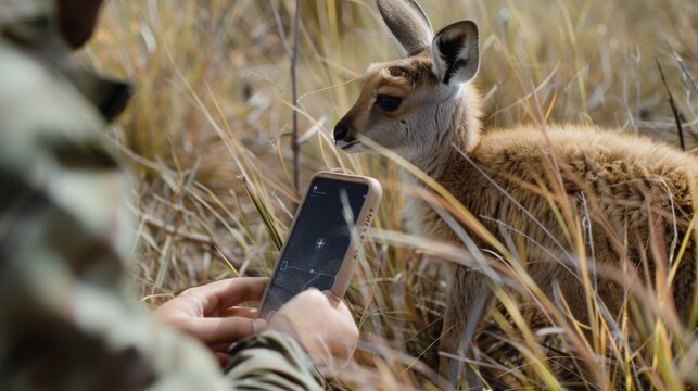 Person Taking Picture of Deer