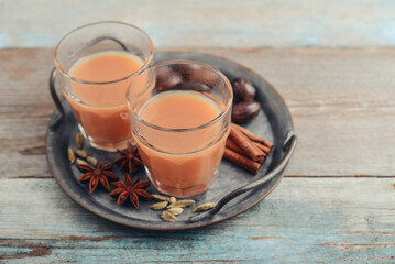 Traditional indian drink - masala tea - 764037096