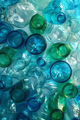 Disposed empty plastic water bottles