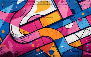 An artistic fusion of modern Gen-Z techniques and classic '80s and '90s graffiti, captured in a...