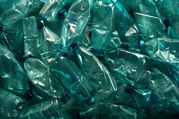 Disposed empty plastic water bottles
